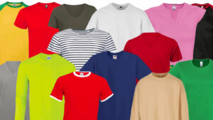 An array of different t-shirts