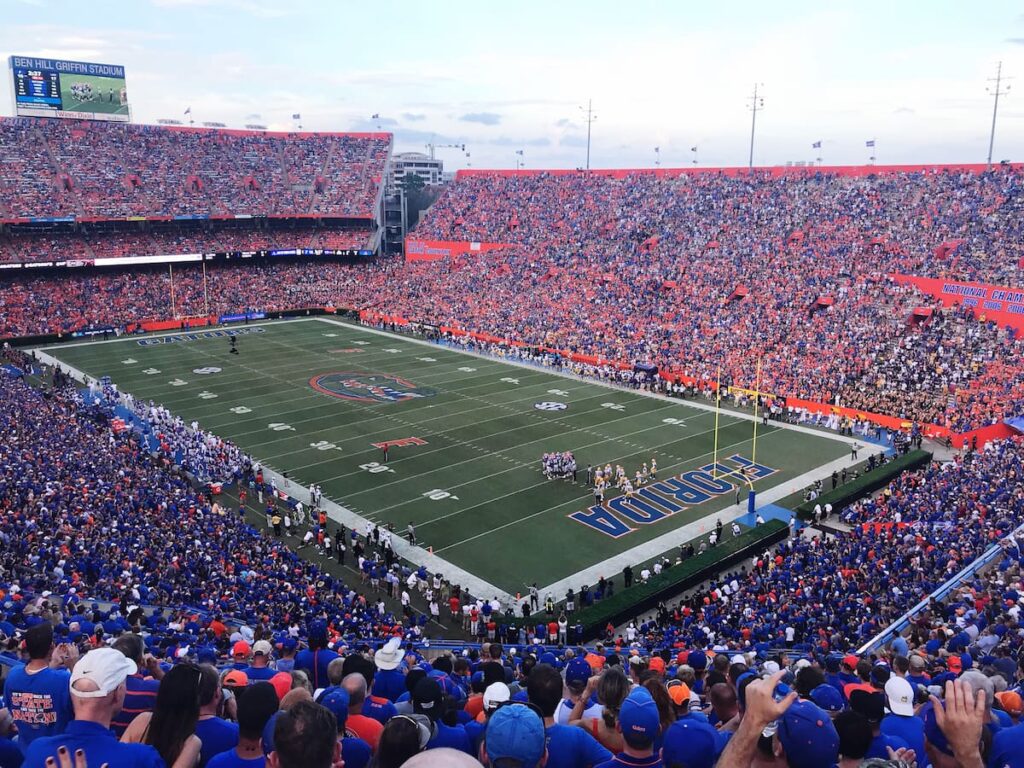 A packed NFL stadium