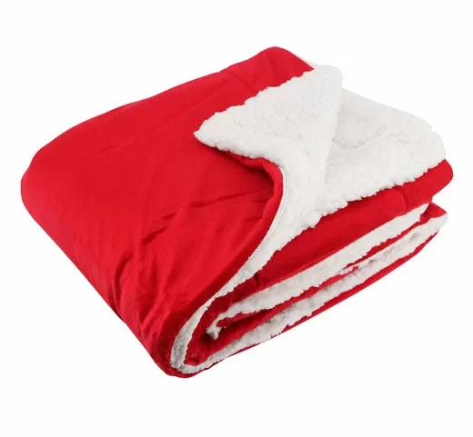 A red sherpa blanket