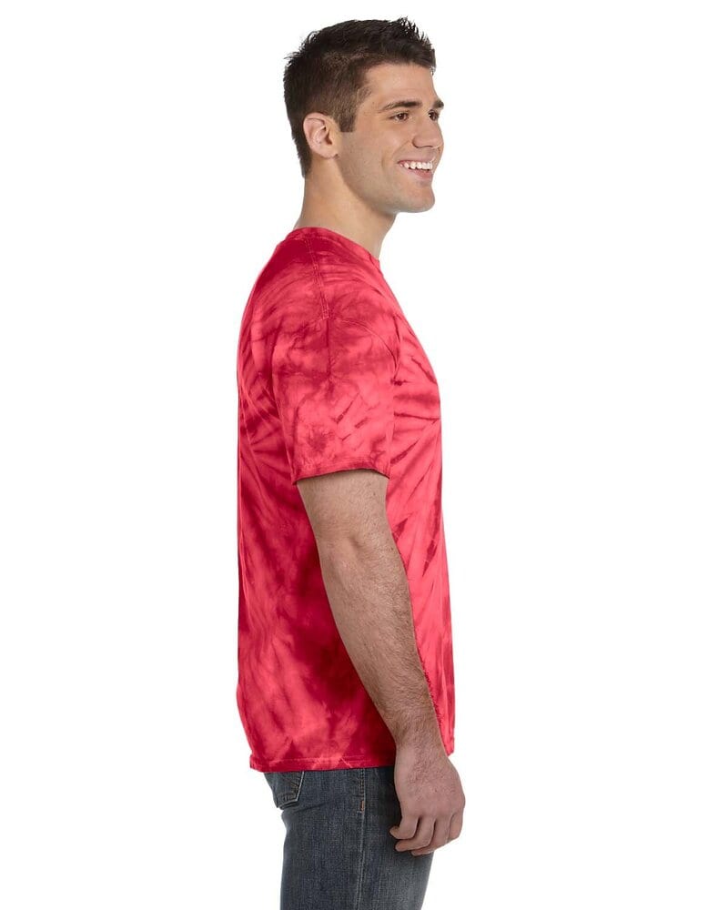 Tie dye gildan t-shirts for men pink and yellow