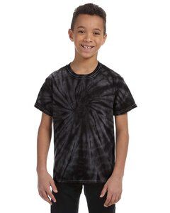 Tie-Dye CD100Y - Youth 5.4 oz., 100% Cotton Tie-Dyed T-Shirt Spider Black