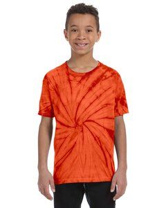 Tie-Dye CD100Y - Youth 5.4 oz., 100% Cotton Tie-Dyed T-Shirt Spider Orange