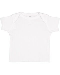 Rabbit Skins R3400 - Infant 5 oz. Baby Rib Lap Shoulder T-Shirt White