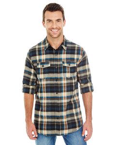 Burnside B8210 - Yarn-Dyed Long Sleeve Flannel Shirt Dark Khaki