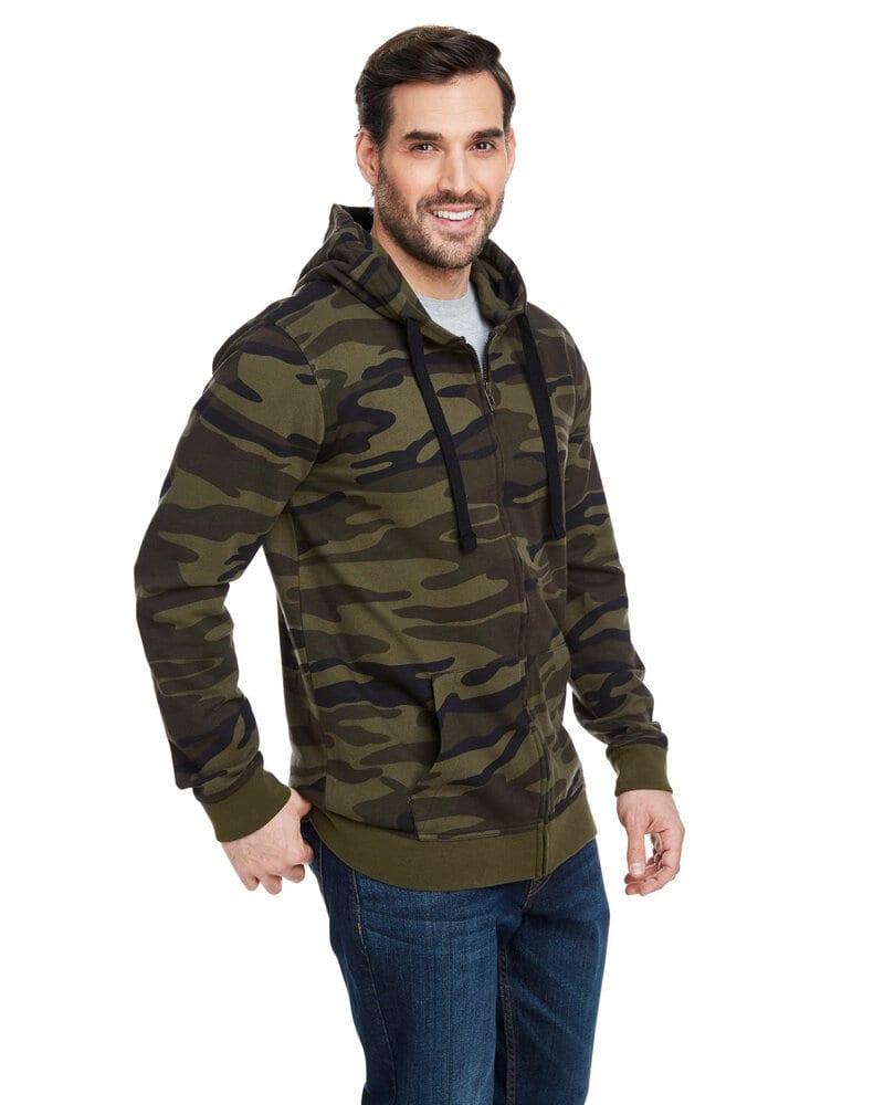 Burnside B8615 - Camo Full-Zip Hooded Sweatshirt