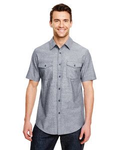 Burnside B9255 - Chambray Short Sleeve Shirt Dark Denim