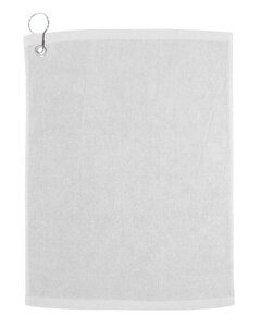 Carmel Towel Company C1518GH - Velour Hemmed Towel with Corner Grommet & Hook White