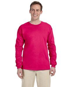 Fruit of the Loom 4930R - Heavy Cotton Long Sleeve T-Shirt Cyber Pink