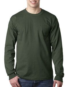 Bayside 8100 - USA-Made Long Sleeve T-Shirt with a Pocket Forest Green
