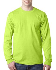 Bayside 8100 - USA-Made Long Sleeve T-Shirt with a Pocket Lime Green