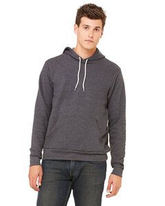 Bella+Canvas 3719 - Unisex Poly/Cotton Hooded Pullover Sweatshirt Dark Grey Heather