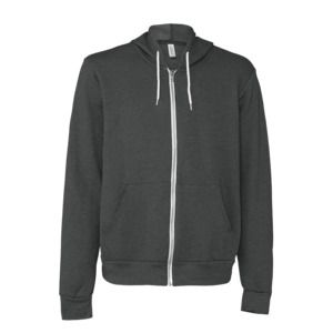 Bella+Canvas 3739 - Unisex Full-Zip Hooded Sweatshirt Asphalt