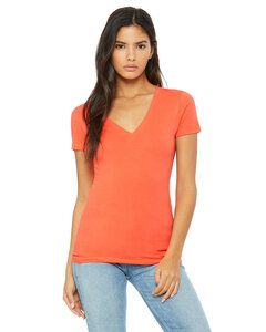 Bella+Canvas 6035 - Deep V-Neck Jersey T-Shirt Coral