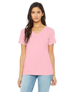 Bella+Canvas 6405 - Relaxed Short Sleeve Jersey V-Neck T-Shirt Pink