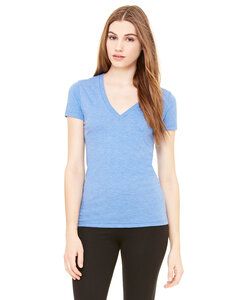 Bella+Canvas 8435 - Ladies' Triblend Deep V-Neck T-Shirt Blue Triblend