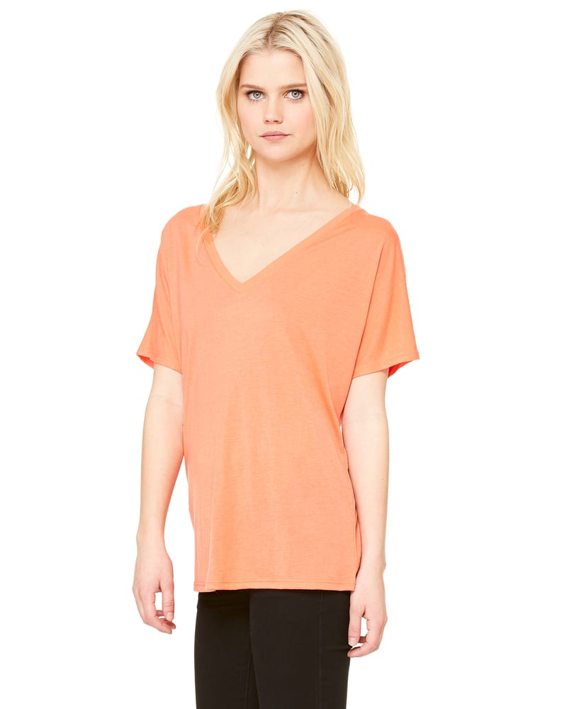 Bella+Canvas 8815 - Ladies' Flowy V-Neck Drop-Sleeve Tee