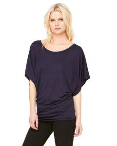 Bella+Canvas 8821 - Ladies' Flowy Draped Sleeve Dolman T-Shirt Midnight