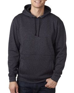 J. America 8613 - Cosmic Poly Hooded Pullover Sweatshirt Onyx Fleck