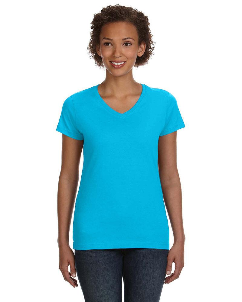 LAT 3507 - Ladies' Fine Jersey V-NeckT-Shirt