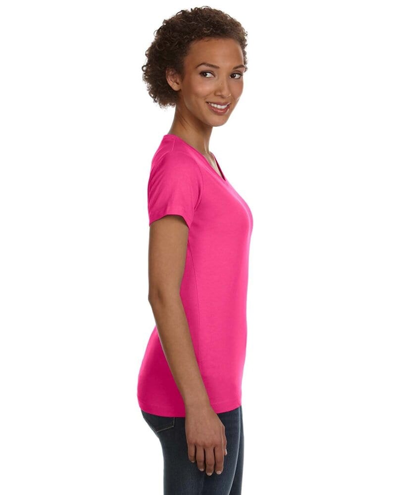 LAT 3507 - Ladies' Fine Jersey V-NeckT-Shirt