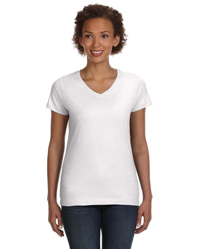 LAT 3507 - Ladies' Fine Jersey V-NeckT-Shirt