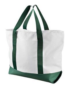 Liberty Bags 7006 - Bay View Zipper Tote White/ Forest
