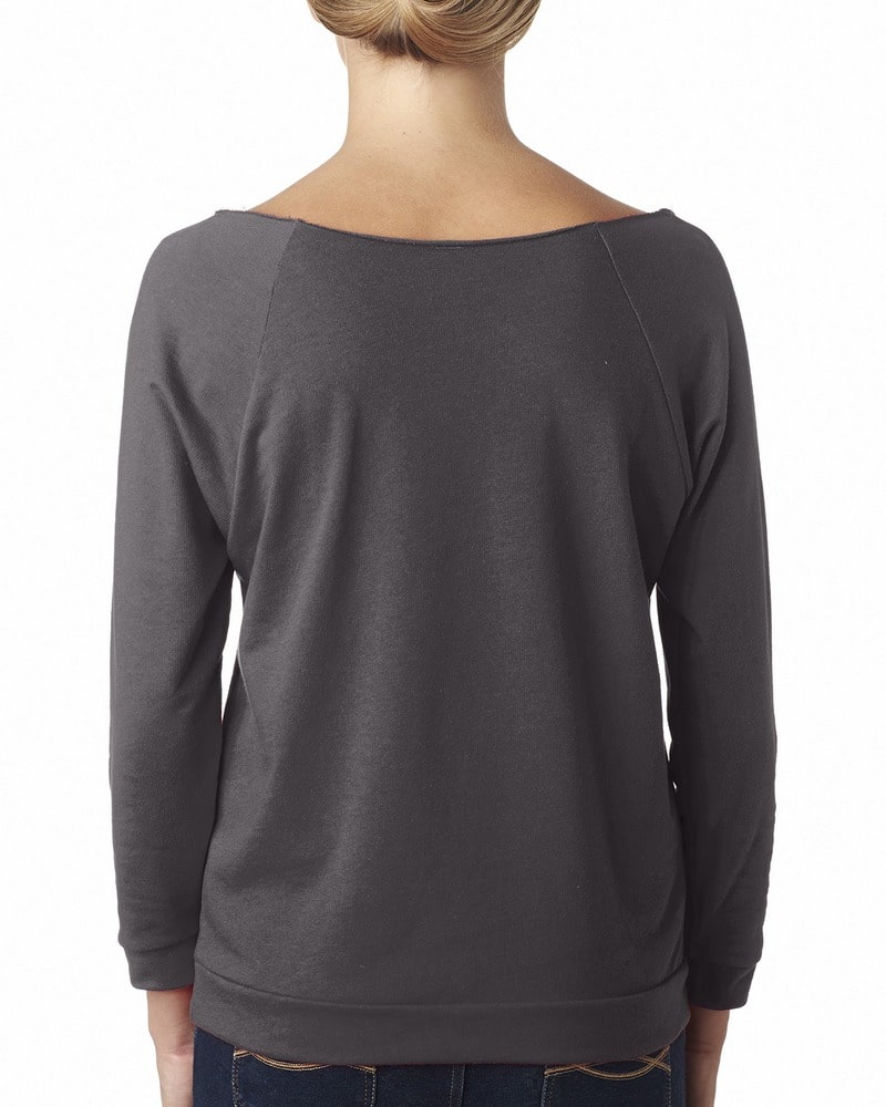 Next Level 6951 - Ladies' Terry Raw Edge Three-Quarter Sleeve Raglan