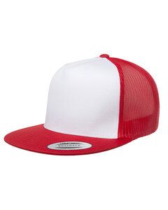 Yupoong 6006 - Five-Panel Classic Trucker Cap Red/ White/ Red