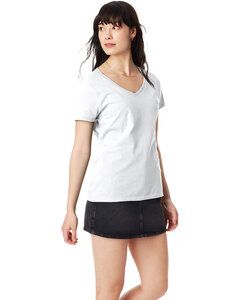 Hanes S04V - Hanes® Ladies' Nano-T® Cotton V-Neck T-Shirt White