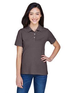 Harriton M265W - Ladies 5.6 oz. Easy Blend Polo Espresso