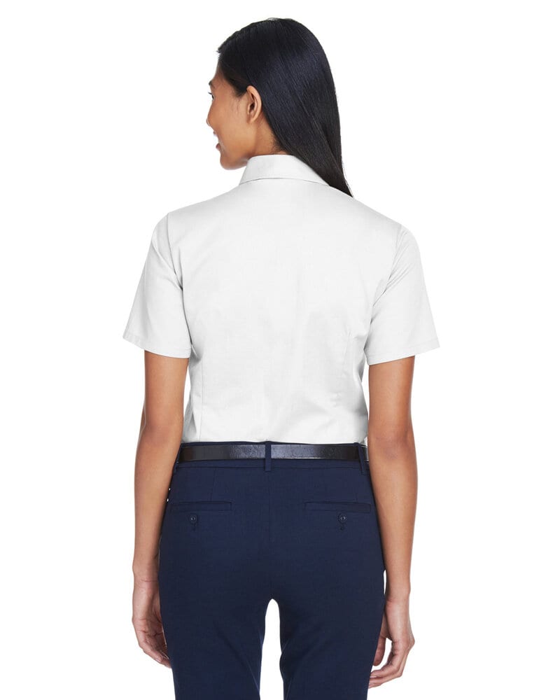 Harriton M500SW - Ladies Easy Blend Short-Sleeve Twill Shirt with Stain-Release