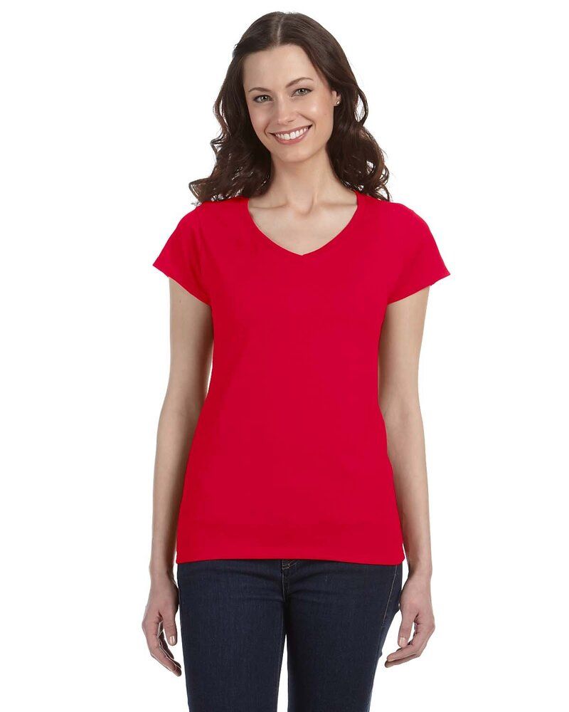 Gildan G64VL - Softstyle® Ladies 4.5 oz. Junior Fit V-Neck T-Shirt