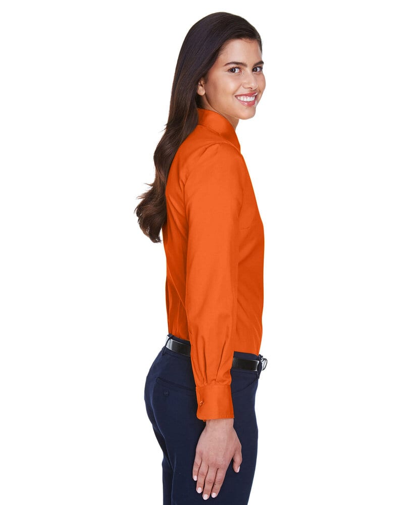 Harriton M500W - Ladies Easy Blend Long-Sleeve Twill Shirt with Stain-Release