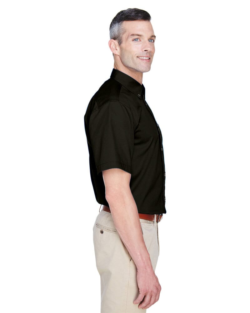 Harriton M500S - Men's Easy Blend Short-Sleeve Twill Shirt with Stain-Release