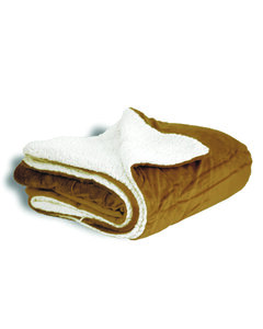 Alpine 8712 - MICRO MINK SHERPA BLANKET Camel