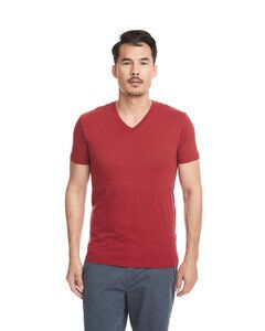 Next Level NL6440 - Men's Premium Fitted Sueded V-Neck Tee Cardinal