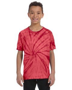 Colortone T1000Y - Spider Tie Dye Youth Tee Red