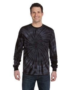 Colortone T2000 - SPIDER TIE DYE ADULT LONG SLEEVE Black