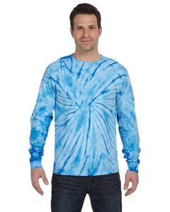 Colortone T2000 - SPIDER TIE DYE ADULT LONG SLEEVE Baby Blue