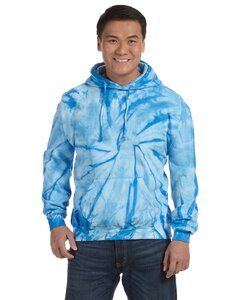 Colortone T8777 - SPIDER TIE DYE ADULT HOOD Baby Blue