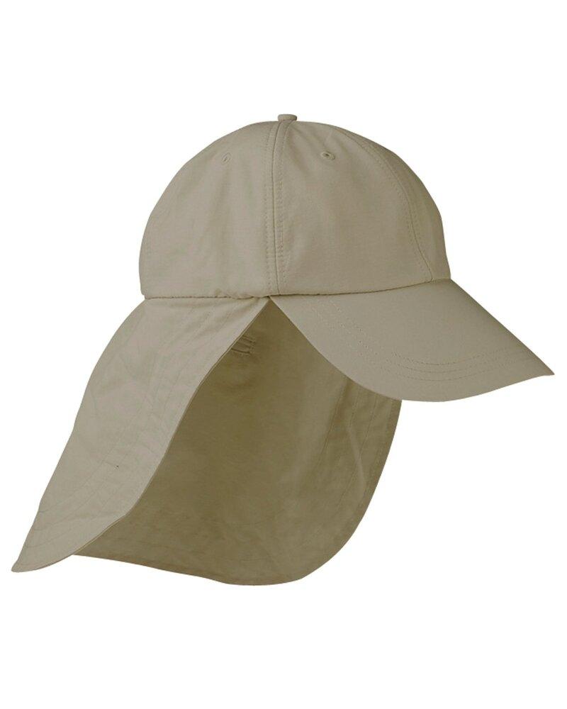 Adams EOM101 - 6-Panel UV Low-Profile Cap with Elongated Bill and Neck Cape