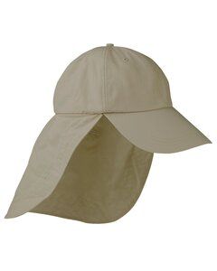 Adams EOM101 - 6-Panel UV Low-Profile Cap with Elongated Bill and Neck Cape Khaki