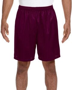 A4 N5293 - Adult 7" Inseam Lined Tricot Mesh Shorts Maroon