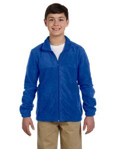 Harriton M990Y - Youth 8 oz. Full-Zip Fleece True Royal