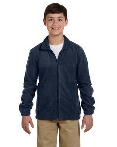 Harriton M990Y - Youth 8 oz. Full-Zip Fleece Navy