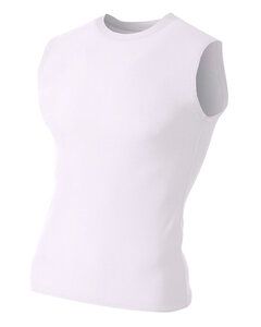 A4 N2306 - Men's Compression Muscle Shirt White