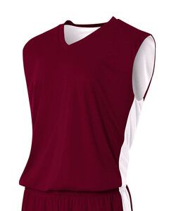 A4 N2320 - Adult Reversible Moisture Management Muscle Shirt Maroon/White