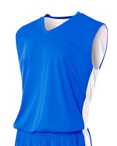 A4 N2320 - Adult Reversible Moisture Management Muscle Shirt Royal/White