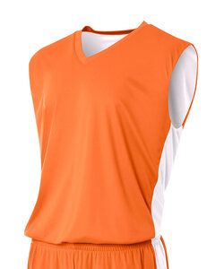 A4 N2320 - Adult Reversible Moisture Management Muscle Shirt Orange/White