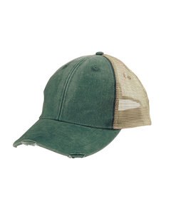 Adams OL102 - 6-Panel Pigment-Dyed Distressed Trucker Cap